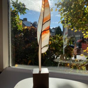 'Open je hart' Staande Vederlicht glasveer