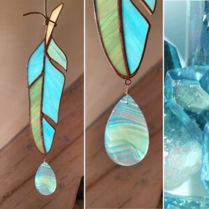 'Ocean green' Nr. 2 Vederlicht Glasveer