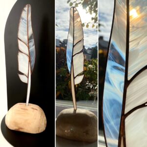 'Herinneren' Vederlicht Glasveer met buisje voor as